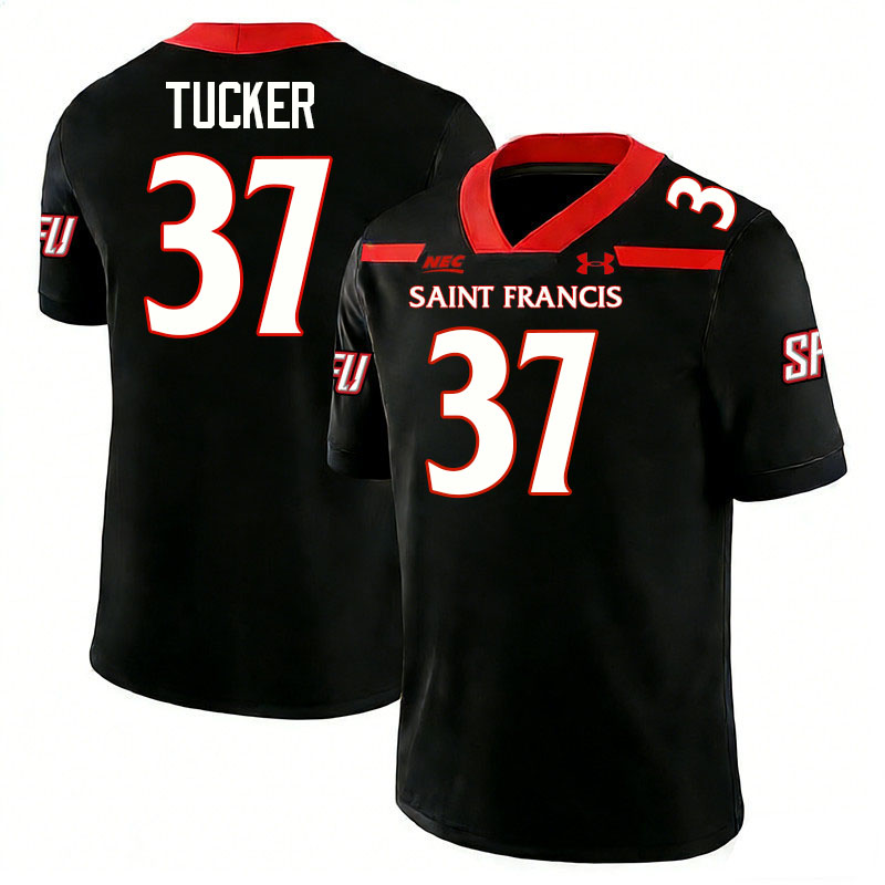 Saint Francis Red Flash #37 Eli Tucker College Football Jerseys,Uniforms Stitched-Black